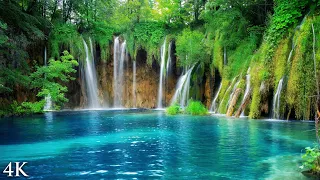 Crystal Croatia Waterfalls of Plitvice (4K) + Soothing Music 10 HOUR Ambient Nature Relaxation Film