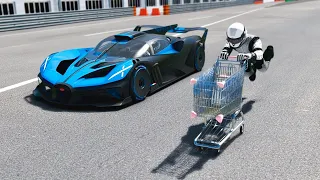 Bugatti Bolide vs Shopping Cart - EPIC BATTLE in Monza