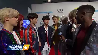BTS at Backstage on American music award / AMAs 2017 | Jimin Swapped Jackets With Scott Evan