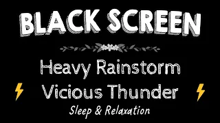 Rain Sounds for Sleeping - Sound of Heavy Rainstorm & Vicious Thunder in the Misty Forest at Night ⚡