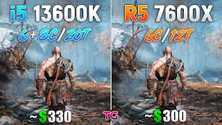 Core i5 13600K vs Ryzen 5 7600X - Test in 10 Games