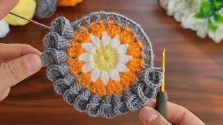 INCREDIBLE 😯 BEAUTIFUL Super easy How to crochet a coaster supla motif make order sell.