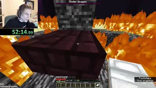 xQc beats Forsen minecraft speedrun record (52:39 new time)