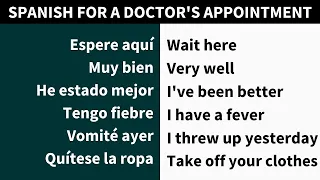 LEARN Spanish for the doctor's office (Doctor's Appointment)