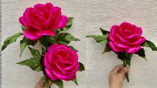 DIY-DIY | How To Make Roses From Easy Satin Ribbons | How To Make Rose With Satin Ribbon