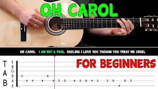 OH CAROL | Easy guitar melody lesson for beginners (with tabs) - Neil Sedaka