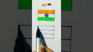 🇮🇳+🇩🇪 Easy Indian flag vs 🇩🇪 flag drawing #shorts #viral #trending #youtubeshorts