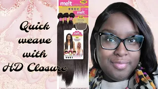 Quick Weave w/ HD Closure featuring Janet Collection Melt #quickweave #hdclosure #janetcollection