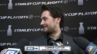 Connor Clifton ahead of Bruins-Hurricanes Game 3 of ECF