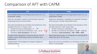 Portfolio Theory  - Comparison of APT model Vs CAPM