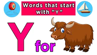Words That Start with Letter Y | Words Begin with Y | Kids Learning Videos