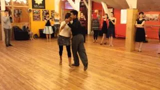 Sebastián Achaval and Roxana Suarez - Caminata, argentine tango lesson (2014 Riga Tango Fiesta, LV)