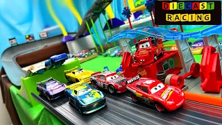 Disney Cars Super Track of Speed Tournament NASCAR Vs  RS 24h Endurance Racers part 1