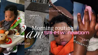 2am *realistic* morning routine with newborn | First time sahm edition