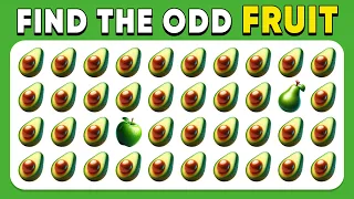 Find The ODD One Out - Fruit Edition 🍎🥑🍉 Emoji Quiz | Easy, Medium, Hard | Quiz Shiba