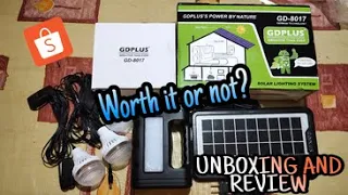 GDPLUS (GD-8017) Solar Lighting System | Unboxing and Review | Product Reviews PH | 01