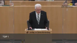 "Harte Zeiten" - Kretschmann hält Regierungserklärung zum Ukraine-Krieg