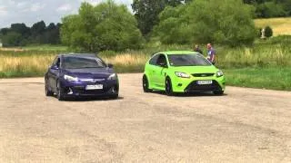 FORD FOCUS RS VS OPEL ASTRA OPC drag, drift, sprint