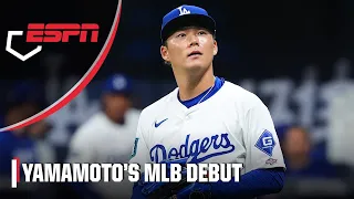 Yoshinobu Yamamoto gives up 5️⃣ runs & lasts 1️⃣ inning in MLB debut with the Dodgers | MLB on ESPN