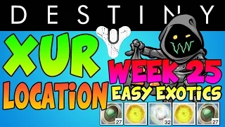 Destiny: "Xur Location" for “Week 25” “HEART OF THE PRAXIC FIRE” Exotic Armor and Weapon Showcase