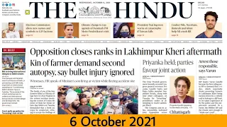 6 October 2021 | The Hindu Newspaper Analysis | Current affairs 2021 #UPSC #CSE #SSC