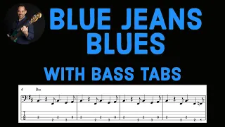 Blue Jeans Blues by ZZ Top || Bass Line Demo with TABS (No.189b)