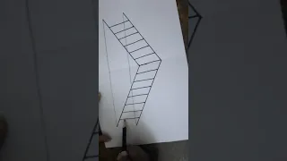 how to draw 3D ladder optical illusion/ very easy  methord/ simple trick art on paper