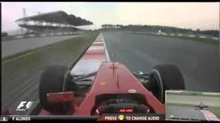 2012 F1 malaysia fernando alonso onboard victory lap