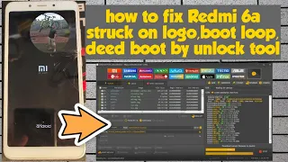 how to flash Redmi 6a fix struck on logo/system destroyed/dead boot/boot loop/unbrick by unlock tool