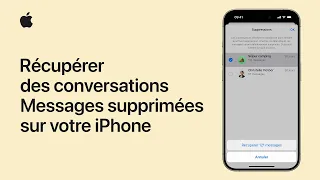 Récupérer des conversations Messages supprimées sur votre iPhone | Assistance Apple