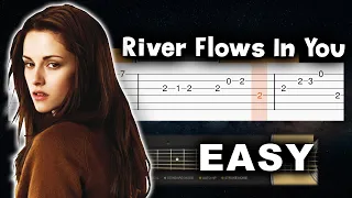 Twilight - River Flows in You (Yiruma) - EASY Guitar tutorial (TAB AND CHORDS)