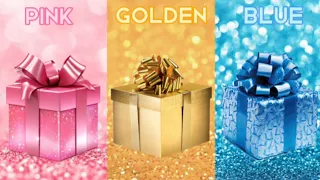 Choose Your Gift🎁✅😍 3 Gift Box Quiz Challenge🤩 PinkvsGoldenvsBlue #3giftbox #PinkvsGoldenvsBlue