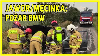 JAWOR/MĘCINKA. Pożar BMW pod Kalwarią