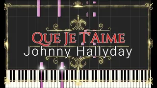 Johnny Hallyday - Que je t'aime Piano Tutorial Synthesia