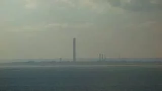 Grain power station chimney demolition