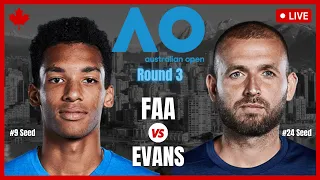 AUGER-ALIASSIME vs EVANS | R3 Australian Open 2022 | LIVE Watch Party