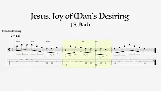 Jesus, Joy of Man's Desiring - J.S. Bach (Bass Tabs) HQ