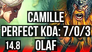 CAMILLE vs OLAF (TOP) | 7/0/3, Godlike, 500+ games | EUW Master | 14.8