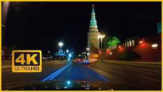 [4K] DRIVING IN MOSCOW AT NIGHT TO THE KREMLIN, RUSSIA | DRIVING TOUR | VIRTUAL TOUR | BMW 118i