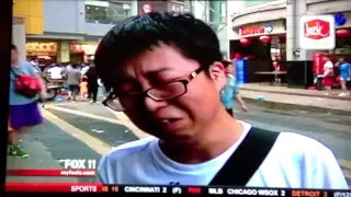 Chinese fan cries after seeing Kobe Bryant in China