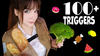 ASMR 🥦 11 분 만에 100 개 이상의 TRIGGERS FOOD 🍗🍏 [먹방 / 먹방] 🥩🧄