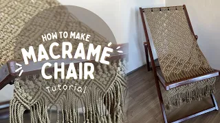 DIY: Macrame Cord Folding Beach Chair | Lounge Chair | Step-by-Step Tutorial for Beginners