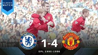 Chelsea vs Manchester United 1-4 || EPL 1995-1996 • Scholes, Cantona, Beckham