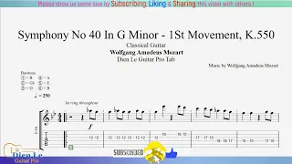 For Classical Guitar with TABs - Mozart - Symphony No 40 In G Minor - 1St Movement, K.550