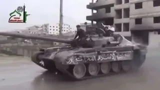 Tank duel in the Syrian areas. Documentary video