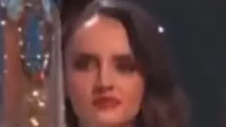 Miss Kosovo being disappointed after Miss USA winning as the new Miss Universe 2022