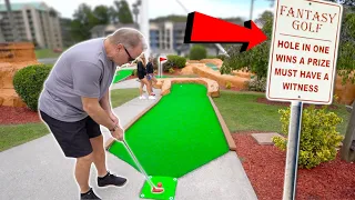 Crazy Hard Mini Golf Course! | Win Free Game with Hole In One!