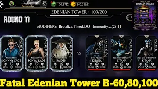 Edenian Tower Bosses Battle 100 &60,80 Fight + Reward MK Mobile | Klassic Movie Team