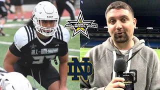 Kyngstonn Viliamu-Asa SHINES at All-American Bowl practice | Singer reports on Notre Dame players