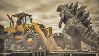 Shin Godzilla Scares Legendary Godzilla with Giant Bulldozer - Supermassive Minus One Enters